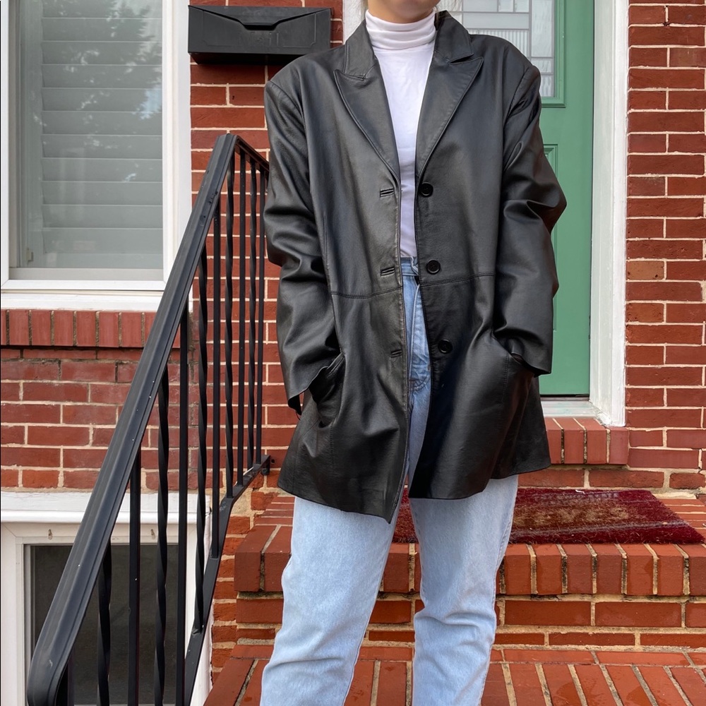 Oversized Leather Jacket